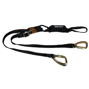 Black Safety Lanayrd with shock absorber and carabiners