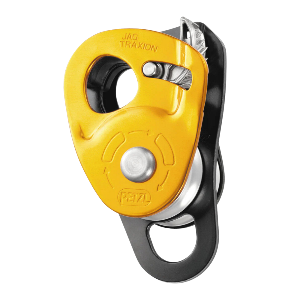 Yellow and black pulley system