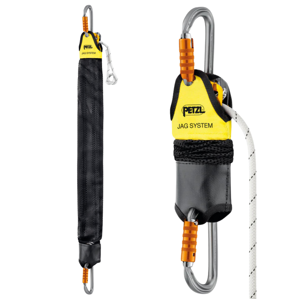Petzl Jag System climbing equipment with carabiner and rope