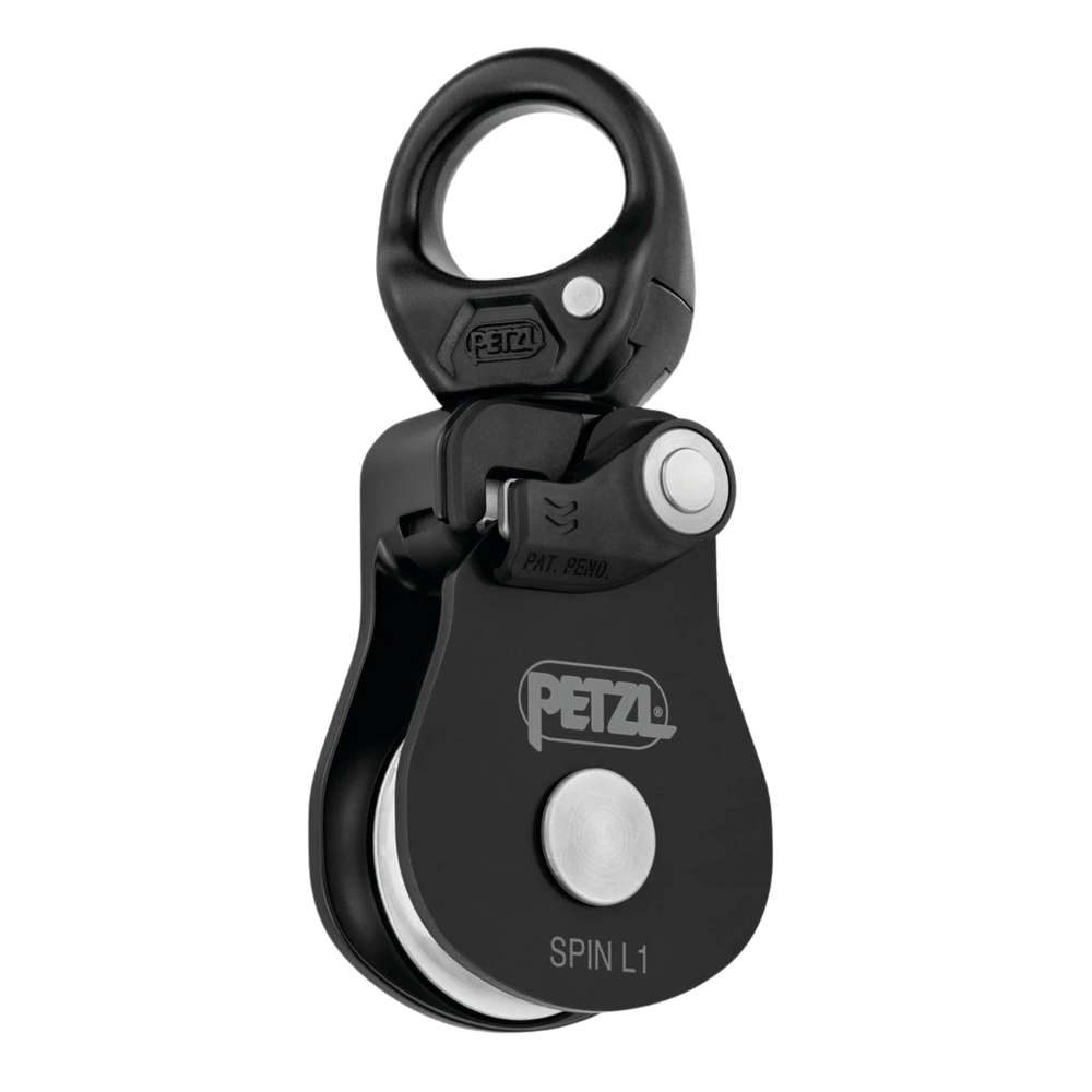 Black and silver Petzl pulley