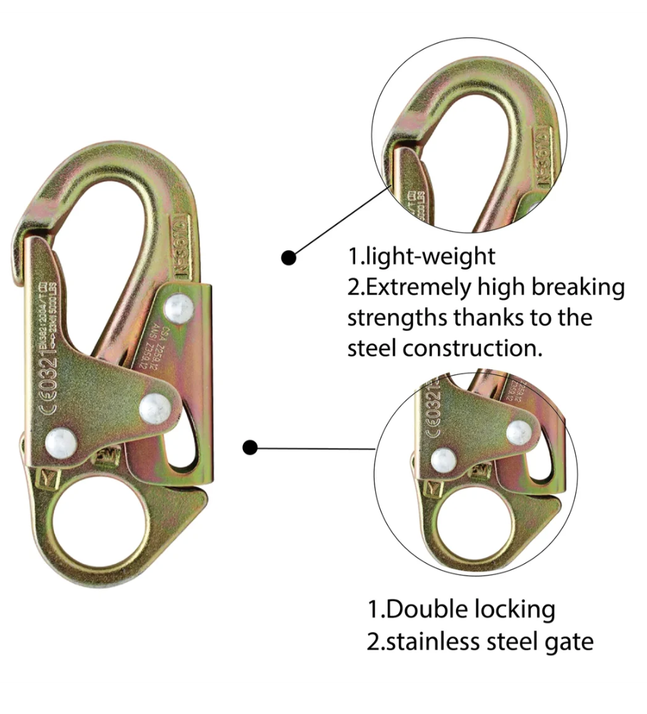 Adjustable Lobster Claw w/SAP and 3 Snap Hooks